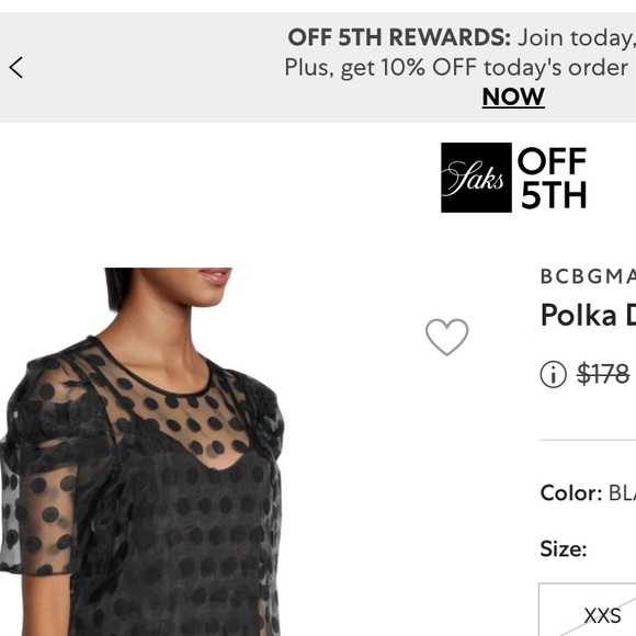 BCBGMAXAZRIA Polka Dot Puff-Sleeve Sheer Top - Picture 6 of 6